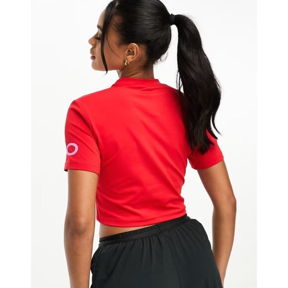 Nike Pro Dri-FIT Women's Short-Sleeve Cropped Graphic Training XS Top - Picture 2 of 6